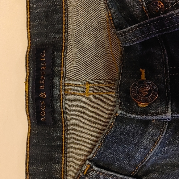 Rock & Republic Boot Cut Jeans Kasandra Rose Gold Stud Size 8 - Picture 5 of 12